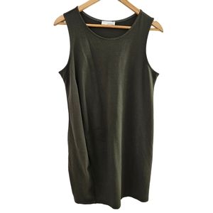 Heatherly Women's Causal Sleeveless Army Green Mini Dress Made in USA